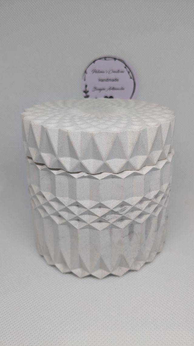  Bougie pot strié rond