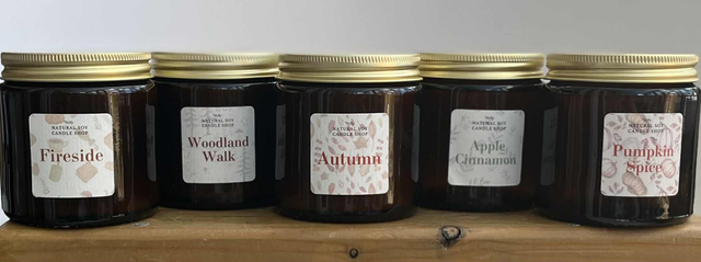 Amber Candle jars 250ml Autumn Fragrances
