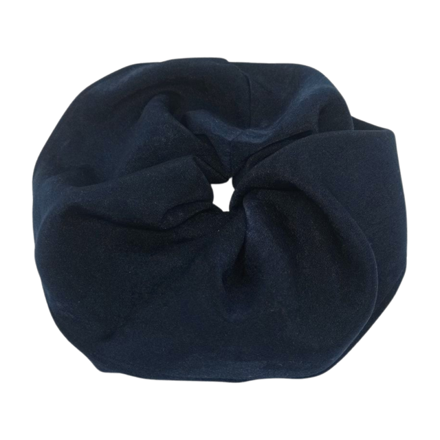 Chouchou Extra large en satin upcyclé - bleu marine 