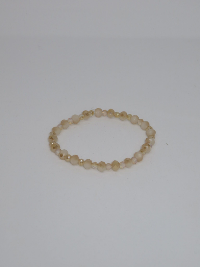 Bracelet en perle cristal Tchèque beige