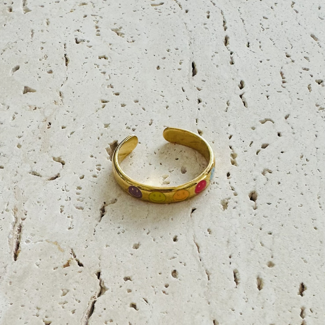 Ring smileys goud