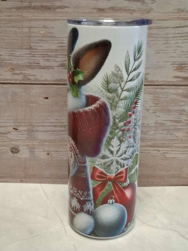 Gourde canette Lapin de Noël