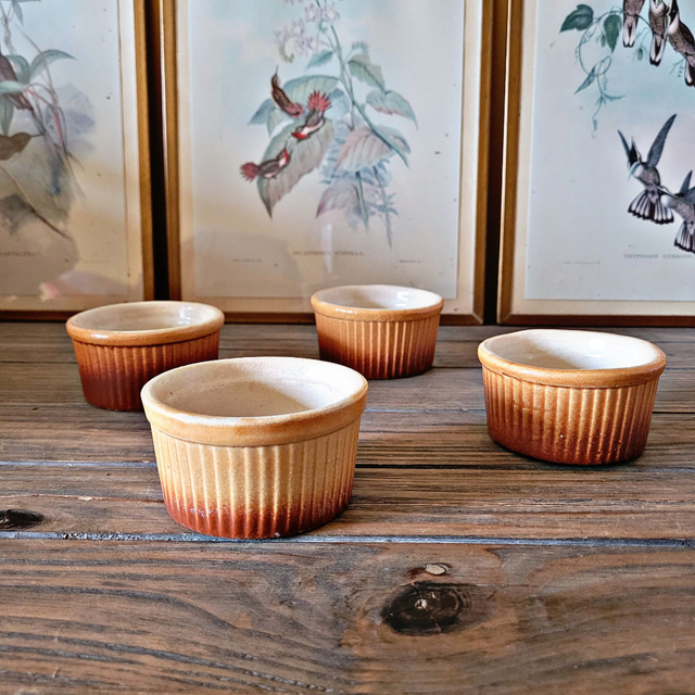 Ramequins vintage Durofeu en grès 