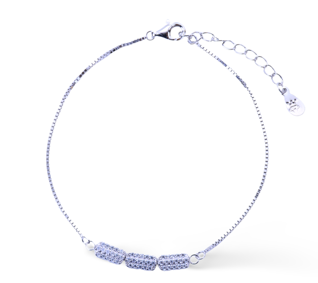 Funkelndes Venezianer-Armband aus Silber mit Zirkonia-Stegen - Petra