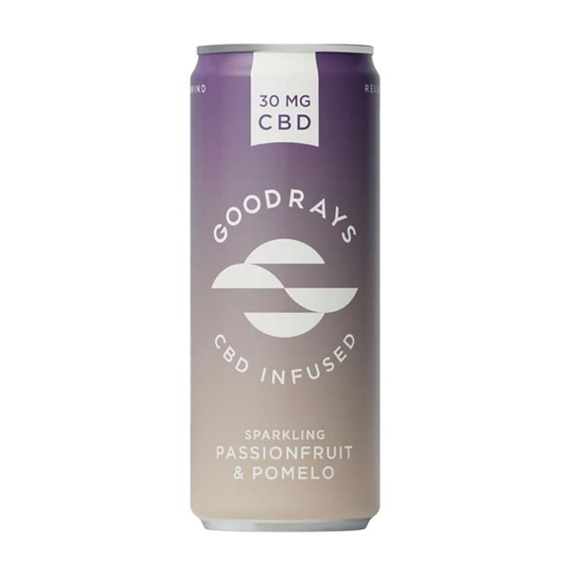 Goodrays CBD Passionfruit &amp; Pomelo Sparkling Drink 250ml 4 Pack