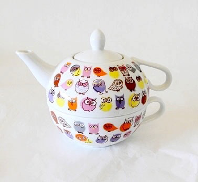 Theiere Hiboux Japonaise avec Tasse Hiboux 