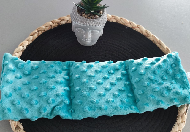 Bouillotte sèche grande minky turquoise 