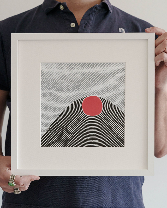 Peinture "Petites ondulations no. 1" - 20 x 20 cm