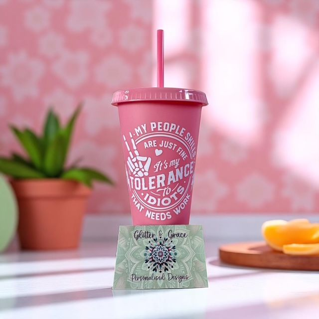 Adult humour pink cold cup