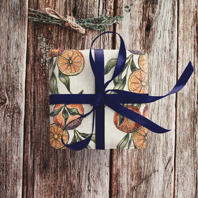 Orange Embroidery Art Card