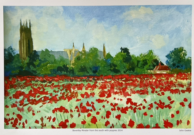 Beverley Minster from old garden centre. A lost view. A3 print.