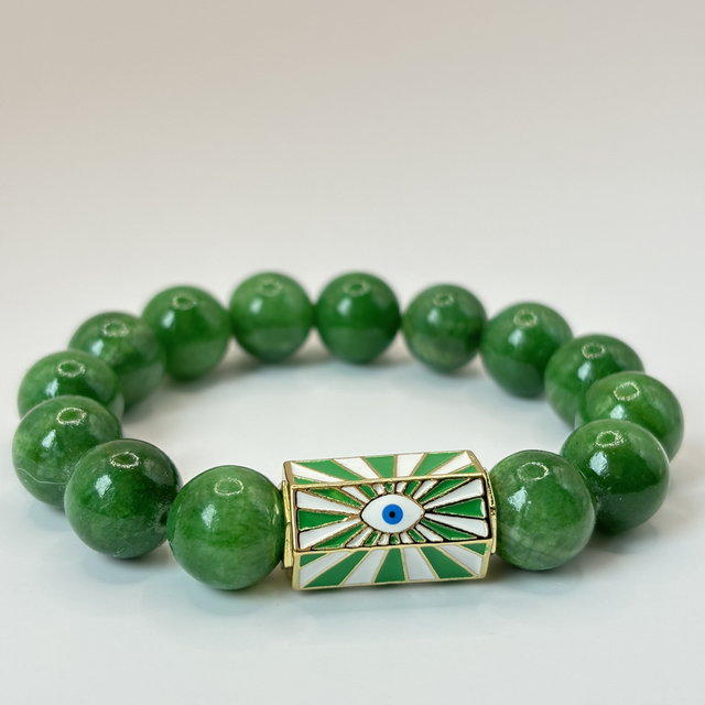 Bracelet Amulette jade Green