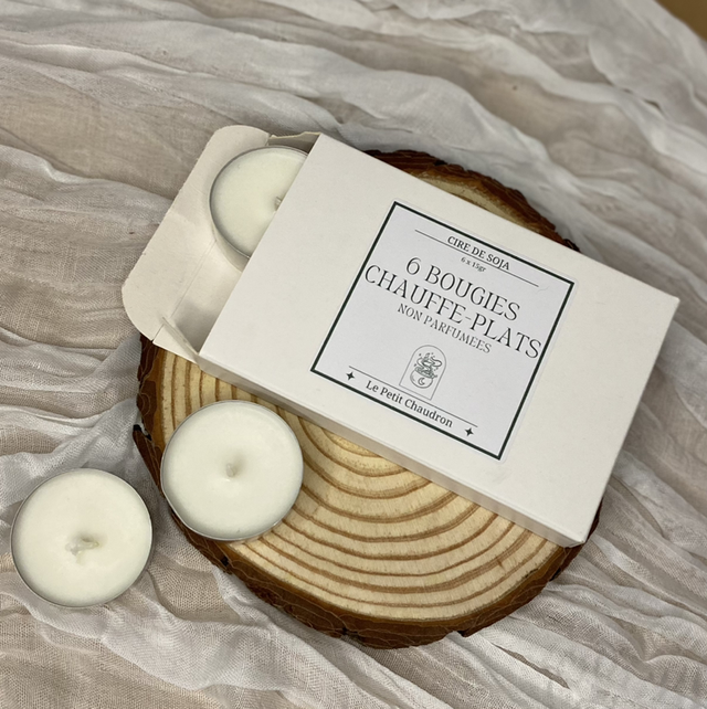 Bougies chauffe-plats x6