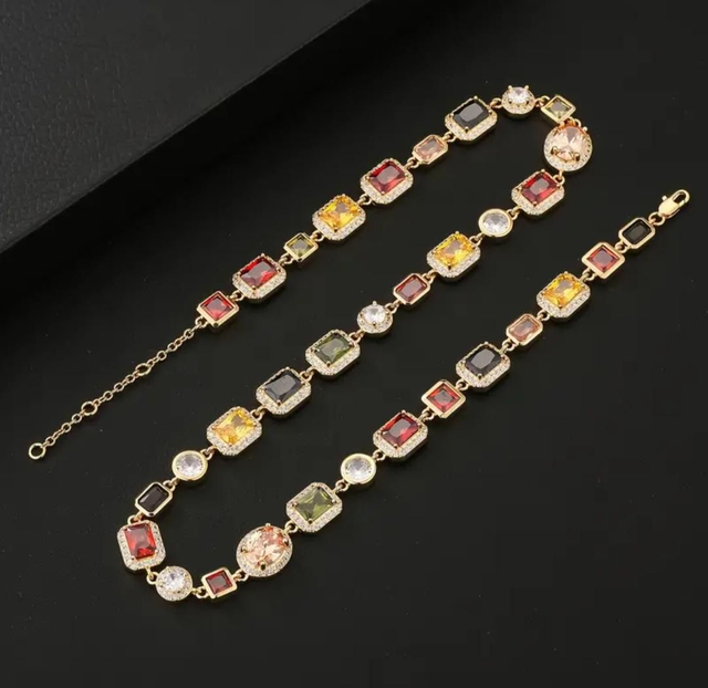 Collier Vintage Multi-Formes en Cuivre Électroplaqué Or 18K - Unisexe