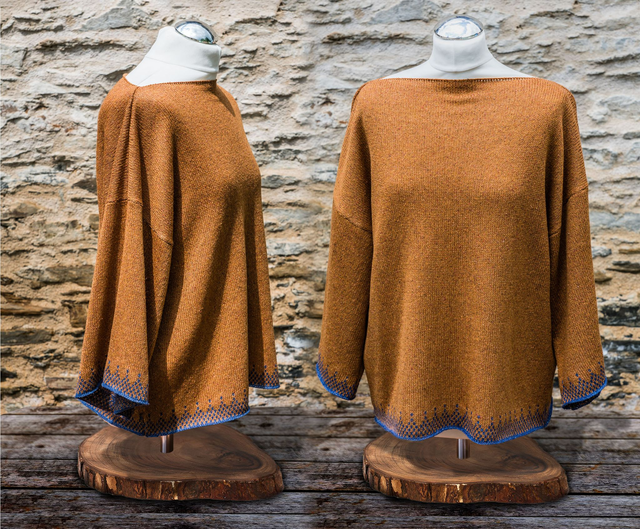 Mustard Tunic. Women's Merino and Silk Top. Boho Knits. Loose fit top. 