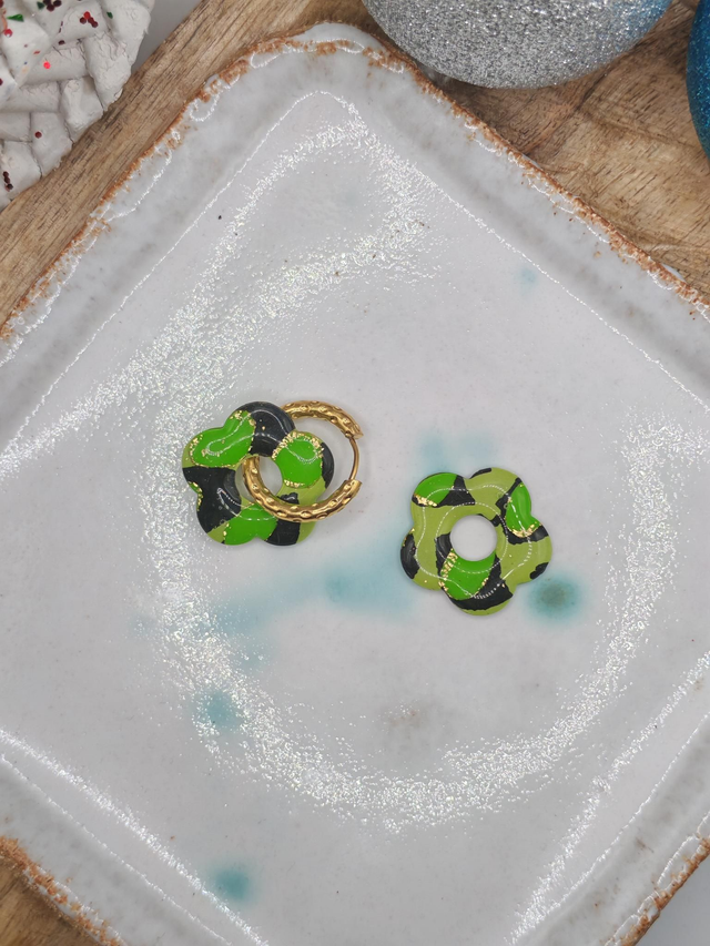 Fleurs Amaya vertes léopard 