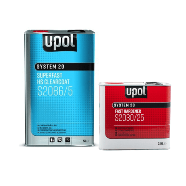 U-POL 2K Super Fast Clear Lacquer S2086 5L + 2.5L Activator