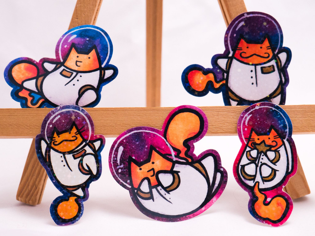 Naklejka KOCIONAUTA kosmiczny podróżnik astronauta wlepa