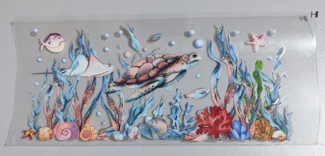 DTF Aufklebe-Folie ca 24x11cm Meerestiere 