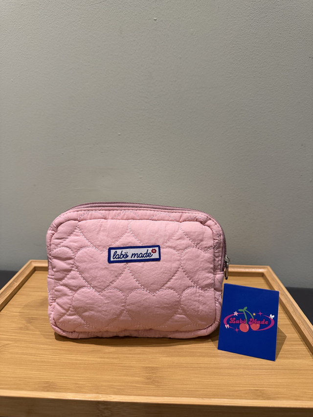 LABÖMADE Cute Heart-pattern Makeup Pouch - Pink