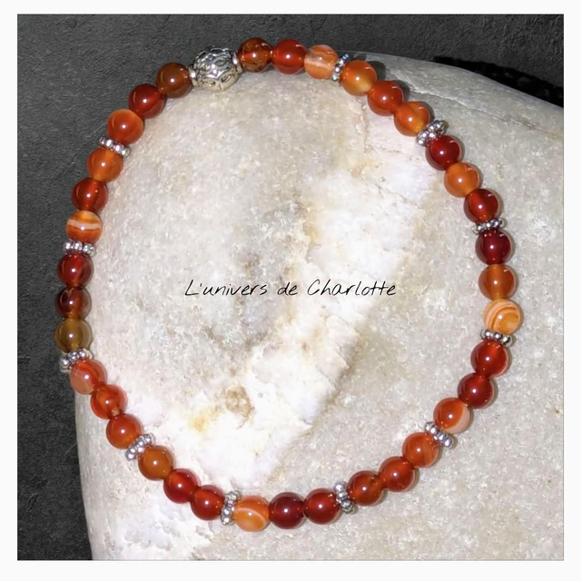 Bracelet "Cornaline" 4mm BR-100