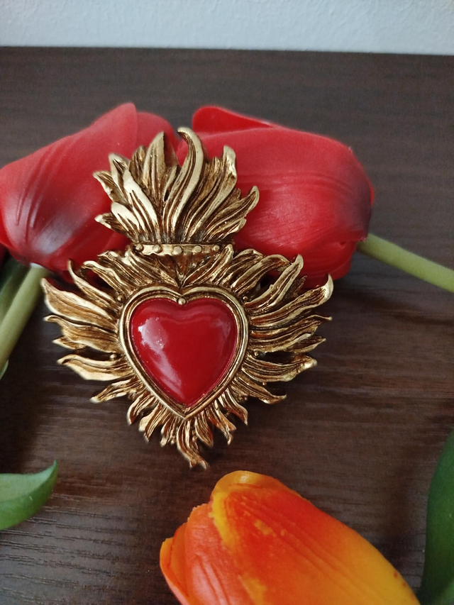 ❤️ Ex-voto Cœur Rouge – Flamme d’Amour