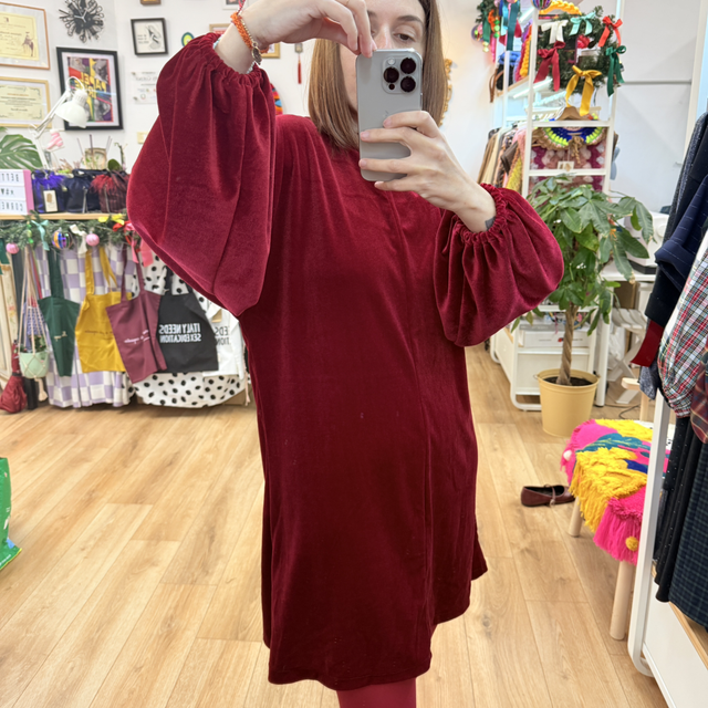 Vestitino Velluto Deep Red