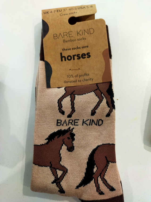 Horse bamboo socks size 4-7 Bare Kind