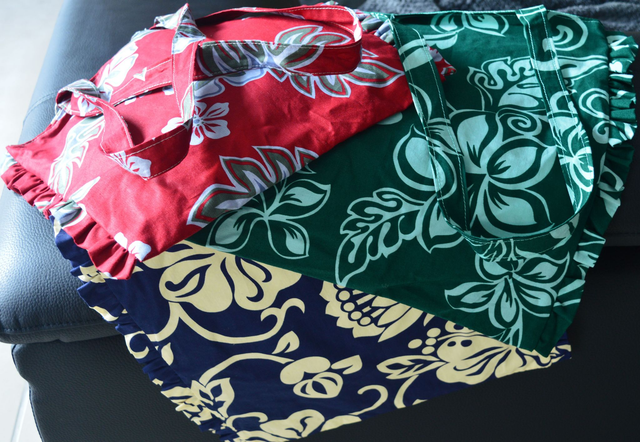 Sacs carrés, tissu polynésien 