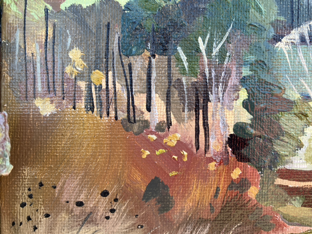 Liege Hill, Black Planting and Cinder Hole, East Yorkshire. 12x10 inch oil on canvas board.