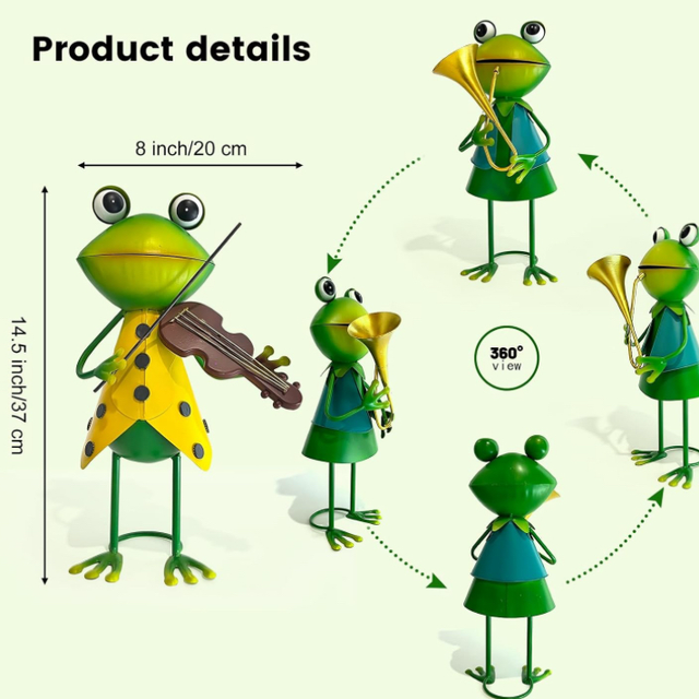Pair of Musical Metal Frogs