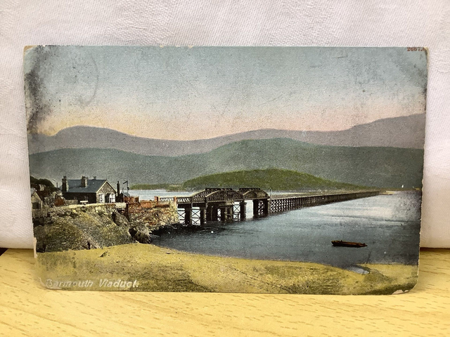 Barmouth Viaduct, Barmouth, Wales, Posted 1906 antique Hartmann Postcard. Our Ref No. R716 £2.25