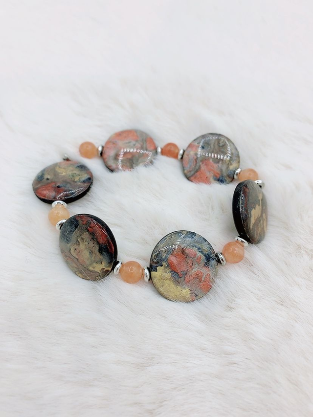 Bracelet" Etincelle " et Cornaline