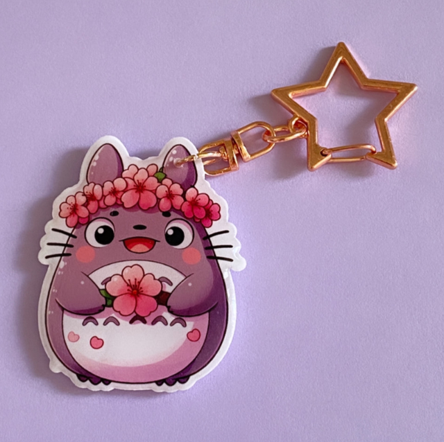 Porte-clés Totoro Couronne Sakura