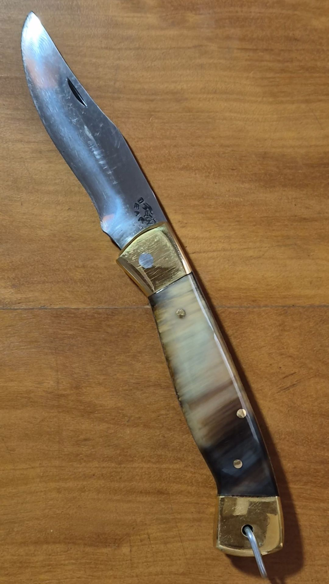 Canivete 9cm 3mm Outdoor Acampamento Inox 420C Chifre Bovino