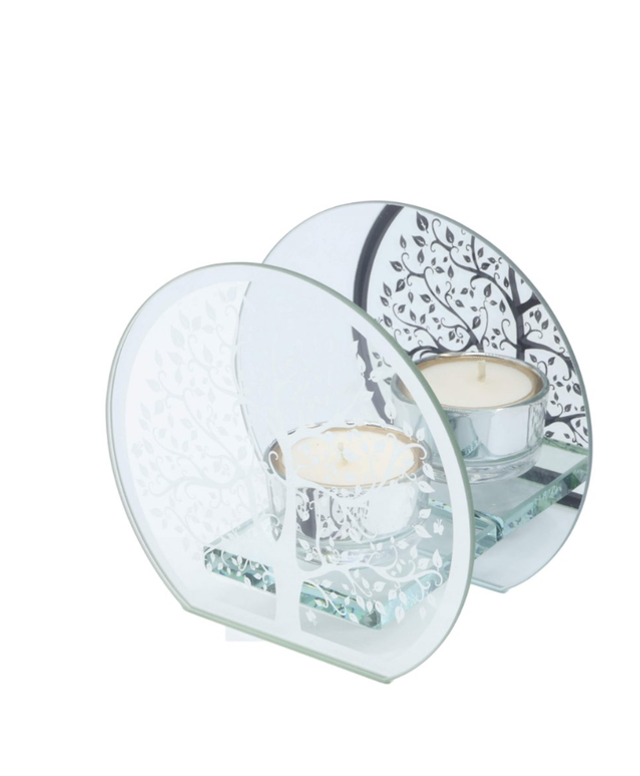 Bougeoir Verre Arbre de Vie Simple 11cm