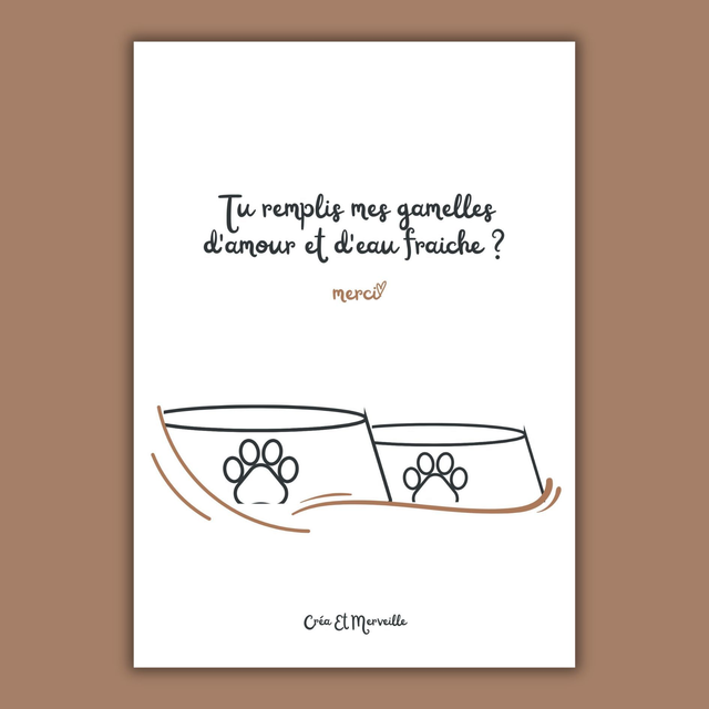 Affiche Gamelles d'amour 🐾 - Créa Et Merveille