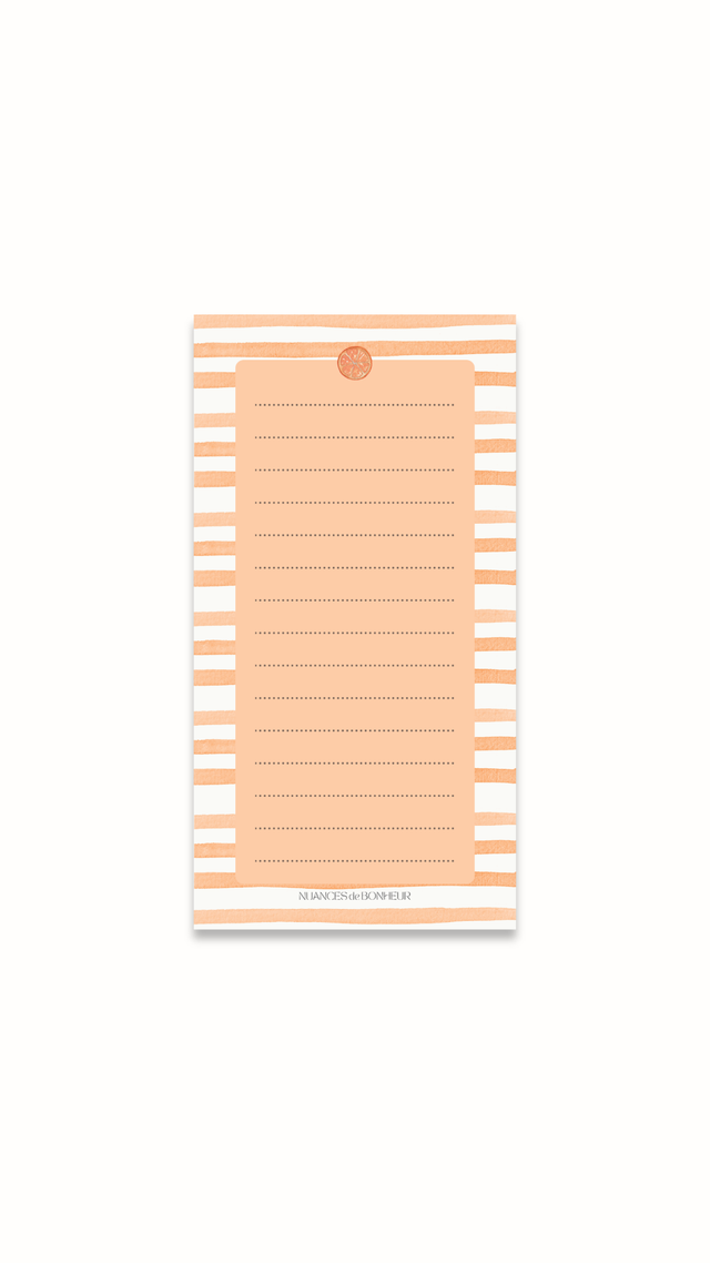Bloc-notes mini – Rayures oranges à l’aquarelle