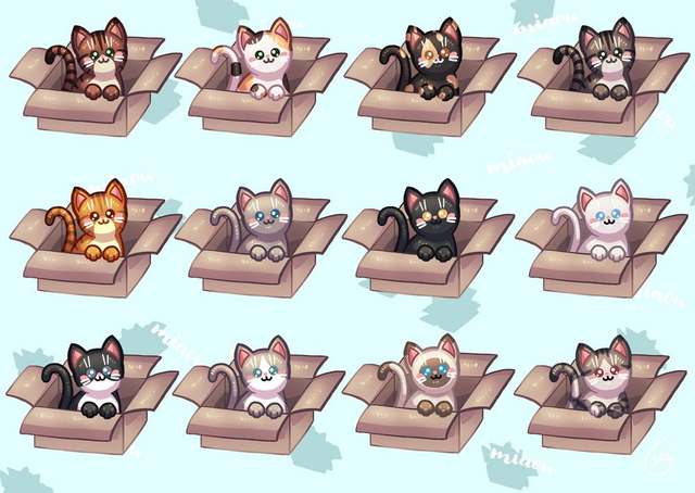 Poster A4 - chats dans les cartons