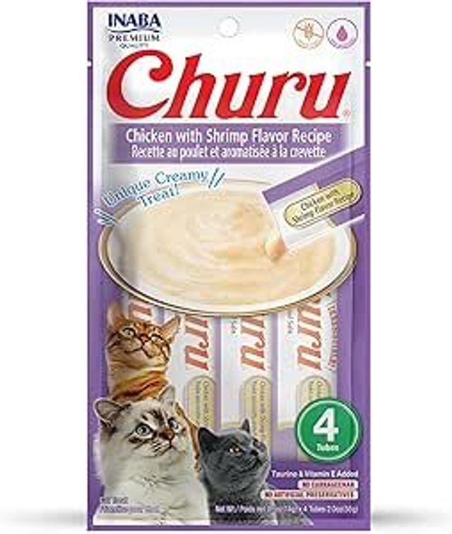 CIAO Churu friandises au poulet et crevettes pour chats