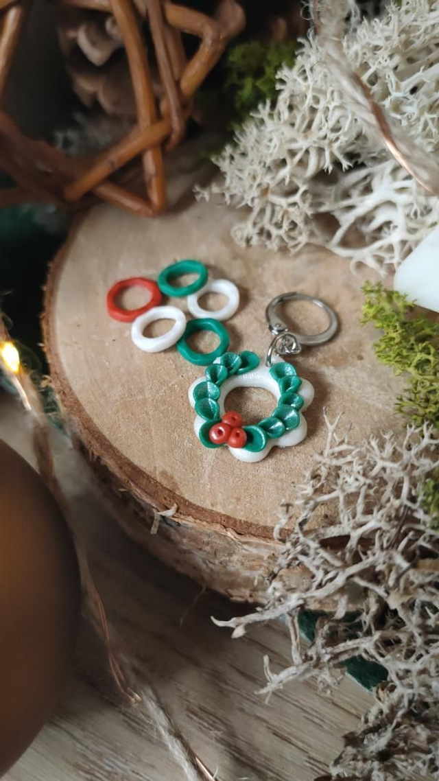 Marqueur amovible dormeuse Couronne noël + 5 anneaux