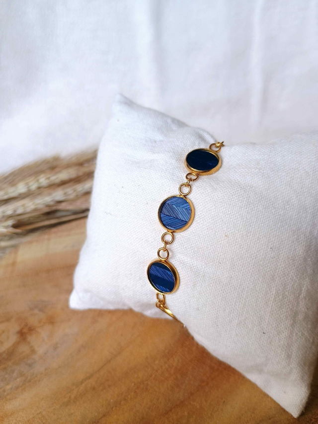 Bracelet Multi-cabochon Chevron noir