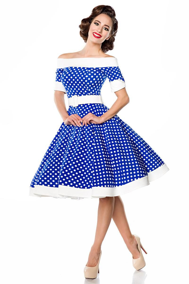 Strapless Swing Dress Blue/White