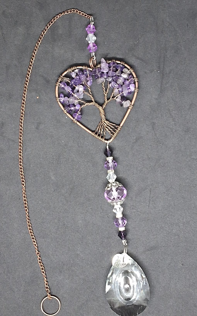 Attrape Soleil cœur Améthyste 