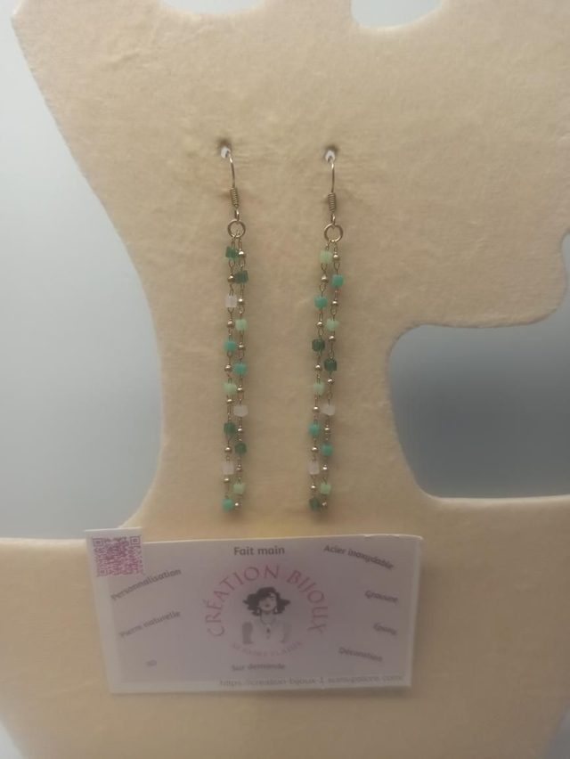 Boucle d'oreille pendante perle 