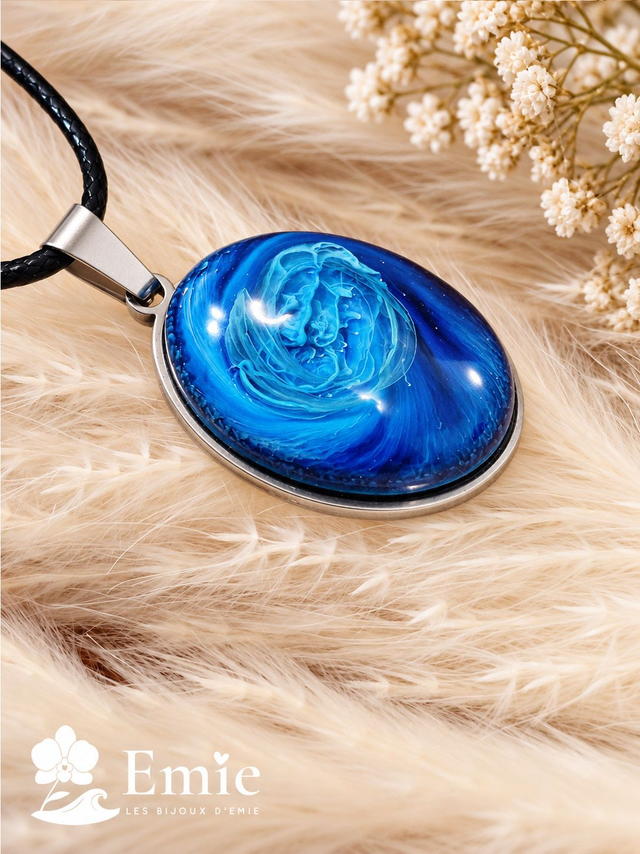 Colliers - Saphira ✨ Bleu intense - Résine Epoxy