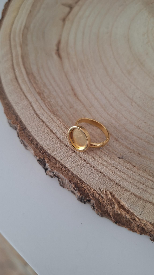 Bague Ronde Doré Personnalisable 