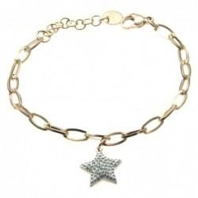 Bracciale donna in acciaio rosato con charm a stella