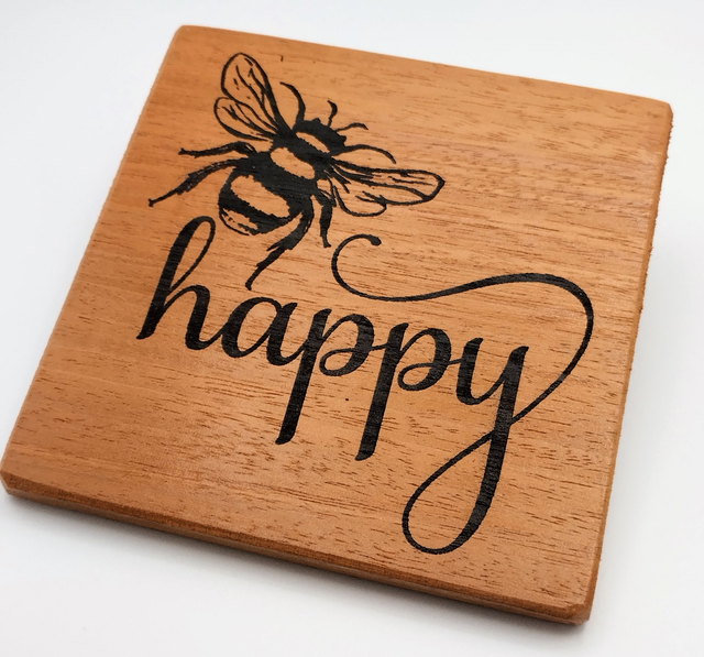 Wooden Coaster - Bee Happy