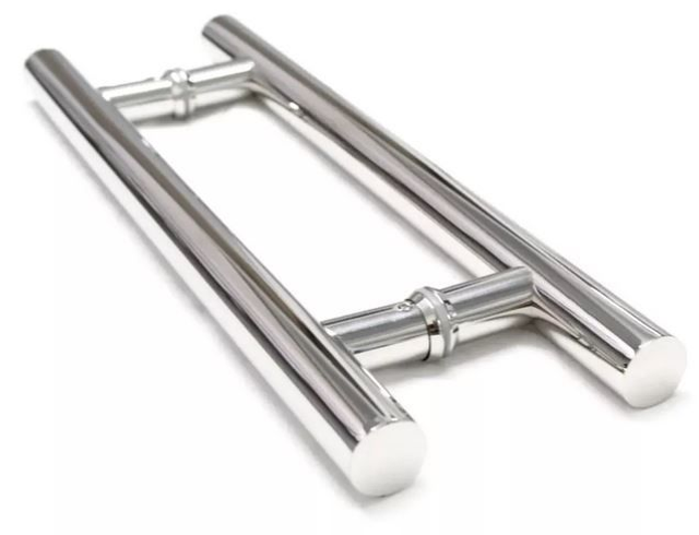 Puxador Redondo Inox 30 cm Porta Social Vidro